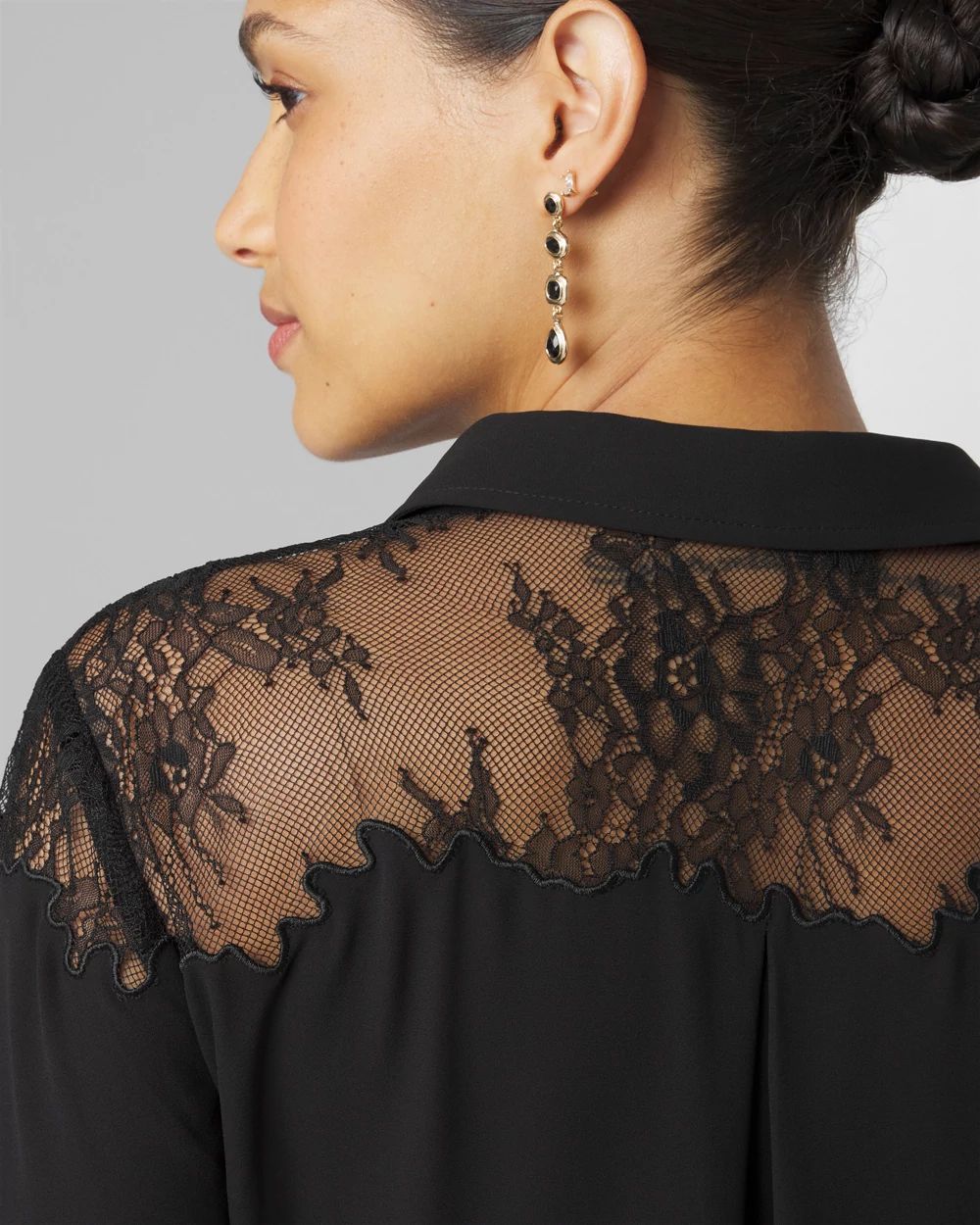 Lace Shoulder Shirt | White House Black Market
